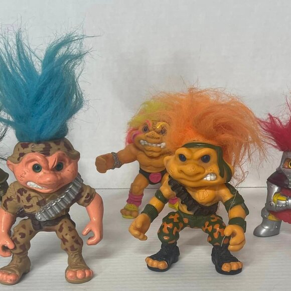 Battle Trolls lot of 5 Hasbro 1990s Battle trolls~Military ~ Wrestler ~1992 VTG - Picture 2 of 9